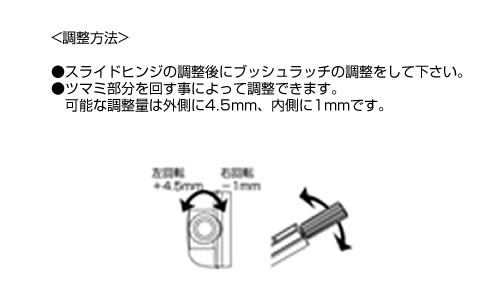 タイタスプッシュラッチの調整方法