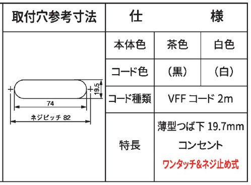 NC-1506 バネ用/ネジ用仕様他