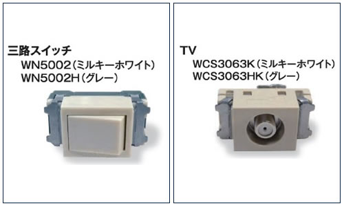 組替式コンセント　三路スイッチ・ＴＶ