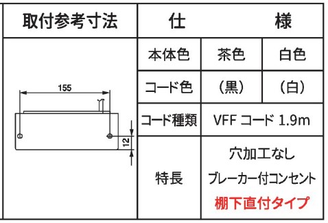 NC-1524N （ブレーカー付）仕様他