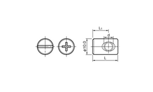 B-F　連結金具ボルト / JN-D　連結金具ナット M3の図面