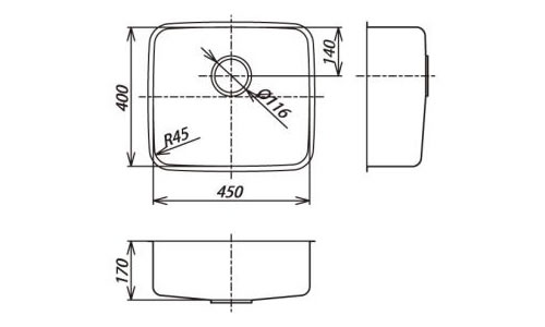 PZB-1030L F5 シンクの図面