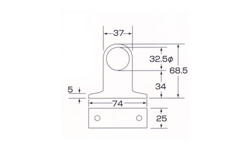 32mm Ａ型ブラケット（止）（通）の図面