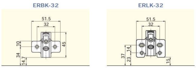 かぶせタイプ座金取付寸法図