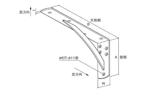 カウンターブラケットの図面