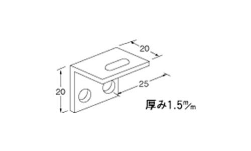 アングル天板止  ユニクロの図面